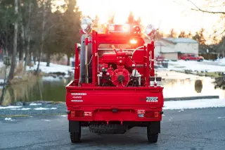 Red 1992 Daihatsu Hijet Fire Truck, Automatic, imported kei truck, stock KTD-0032 (photo 4)