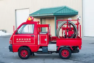 Red 1992 Daihatsu Hijet Fire Truck, Automatic, imported kei truck, stock KTD-0032 (photo 8)