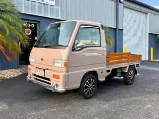Beige 1998 Subaru Sambar 4WD kei truck for sale, stock KTD-0084 (photo 1)