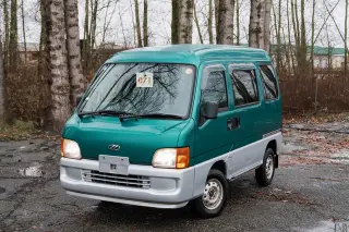 Green 1999 Subaru Sambar Dias 4WD kei van for sale, stock KTD-0102 (photo 1)