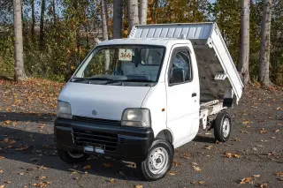 White 1999 Suzuki Carry Dump Truck 4WD kei truck for sale, stock KTD-0104 (photo 1)