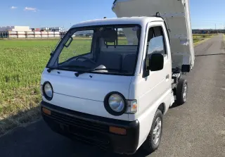 White 1992 Suzuki Carry Mini Dump Truck, 46,339 miles, F6A, stock KTD-0130 (photo 2)