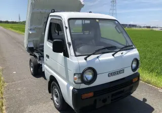 White 1994 Suzuki Carry Mini Dump Truck 4WD mini dump truck for sale, stock KTD-0139 (photo 1)