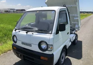 White 1994 Suzuki Carry Mini Dump Truck, 71,831 miles, F6A, stock KTD-0139 (photo 2)