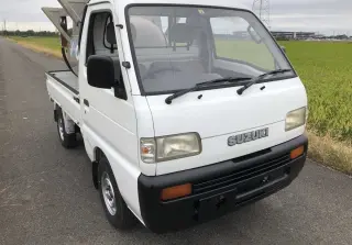 White 1994 Suzuki Carry Mini Truck, Kei Truck, 47,385 miles, F6A, stock KTD-0238 (photo 2)