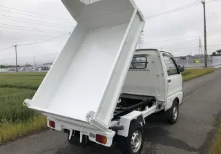 White 1995 Mitsubishi Minicab Dump, 5-Speed Manual, imported mini dump truck, stock KTD-0142 (photo 4)
