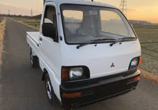 White 1995 Mitsubishi Minicab Truck 4WD kei truck for sale, stock KTD-0250 (photo 1)