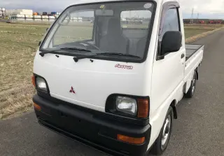 White 1995 Mitsubishi Minicab Mini Truck, Kei Truck in USA, 21,537 miles, 3G83, stock KTD-0249 (photo 2)