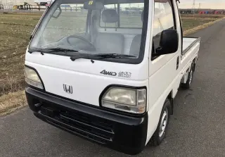 White 1996 Honda Acty Mini Truck, Kei Truck with AC, 42,580 miles, E07A, stock KTD-0263 (photo 2)