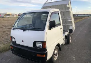 White 1997 Mitsubishi Minicab Dump, 46,996 miles, 3G83, stock KTD-0157 (photo 2)