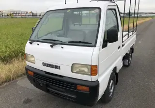 White 1997 Suzuki Carry Mini Truck, Kei Truck, 19,529 miles, F6A, stock KTD-0286 (photo 2)