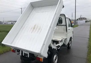 White 1998 Daihatsu Hijet Mini Dump Truck, 5-Speed Manual, imported mini dump truck, stock KTD-0165 (photo 4)