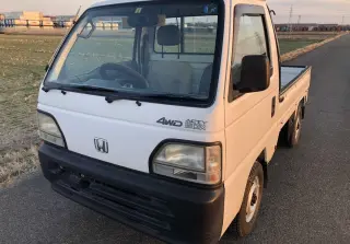 White 1998 Honda Acty Mini Truck, Kei Truck with AC, 45,305 miles, E07A, stock KTD-0302 (photo 2)