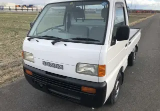White 1998 Suzuki Carry Mini Truck, Kei Truck, 60,730 miles, F6A, stock KTD-0312 (photo 2)
