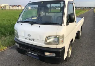 White 1999 Daihatsu Hijet Mini Truck, Kei Truck, 15,446 miles, EF, stock KTD-0325 (photo 2)