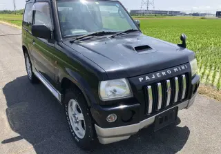 Black 1999 Mitsubishi Mini Pajero, SUV 4WD kei car for sale, stock KTD-0199 (photo 1)