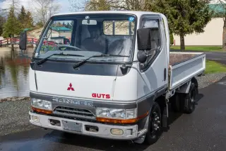 White 1996 Mitsubishi Canter GUTS Diesel 1.5 Ton Rwd Dually, PW, PS, AC, 5MT, 20,834 miles, stock KTD-0121 (photo 2)