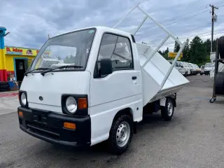 1991 Subaru Samber 3-Way Dump 4WD, 2Hi-4Hi, EL Gear, 5MT — White Mini Dump Trucks, photo 4 of 9