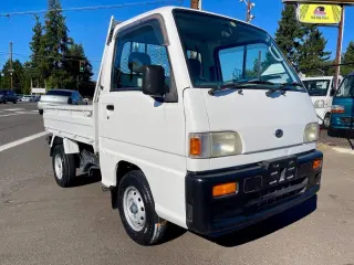 1998 Subaru Sambar HD Dump 4WD, 2Hi-4Hi, EL Gear, 5MT — White Mini Dump Trucks, photo 1 of 9