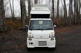 1999 Mitsubishi Minicab HD Dump 4WD, 2Hi-4Hi-4Lo, PS, AC, 5MT, LSD — Calgary White Mini Dump Trucks, photo 2 of 9