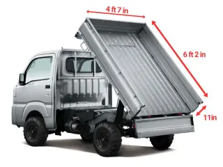 Daihatsu Hijet LD Dump Auto (Silver) — Silver 4WD Mini Dump Trucks, photo 2 of 11