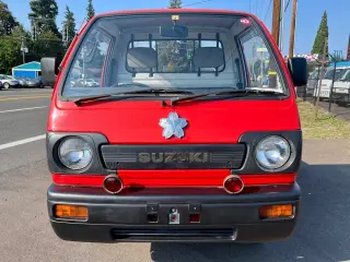1990 Suzuki Carry Fire 4WD, 2Hi-4Hi,4Lo, 4MT, Like New! — Red Kei Trucks, photo 2 of 9