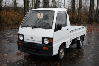 1991 Subaru Sambar 4WD, 2Hi-4Hi, EL Gear, 5MT — Polar White Kei Trucks, photo 2 of 9