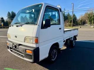 1996 Subaru Sambar Supercharged 4WD, 2Hi-4Hi, AC, 5MT, Diff Lock — Polar White Kei Trucks, photo 3 of 9