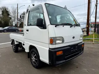 1997 Subaru Sambar EFI Super Charged 4WD, 2Hi-4Hi-EL Gear, AC, 5MT — White Kei Trucks, photo 1 of 9