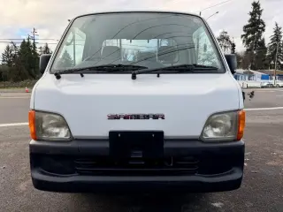 1999 Subaru Sambar EFI 4WD, 2Hi-4Hi, EL Gear, PS, AC, Airbag, 5MT — Polar White Kei Trucks, photo 2 of 9