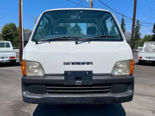 1999 Subaru Sambar EFI Super Charged 4WD, PS, 2Hi-4Hi EL Gear, AC, 5MT — White Kei Trucks, photo 1 of 9