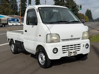 1999 Suzuki Carry EFI Turbo 4WD, 2Hi-4Hi, PS, AC, Airbag, Automatic — Polar White Kei Trucks, photo 1 of 9