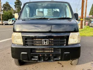 2000 Honda Acty Attack EFI 4WD, AC, PS, 5MT, Airbag, Diff Lock — Black Kei Trucks, photo 1 of 9