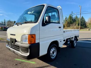 2000 Subaru Sambar EFI 4WD, 2Hi-4Hi, EL Gear, Airbag, 5MT — Polar White Kei Trucks, photo 3 of 9
