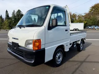 2000 Subaru Sambar EFI 4WD, 2Hi-4Hi, EL Gear, PS, 5MT, AIrbag — Polar White Kei Trucks, photo 3 of 9