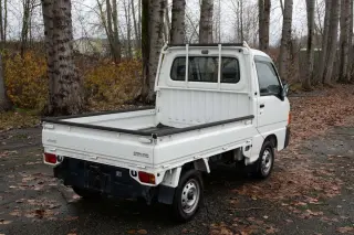 2000 Subaru Sambar EFI 4WD, 2Hi-4Hi, EL Gear, PS, AC, Airbag, 5MT — Polar White Kei Trucks, photo 5 of 9