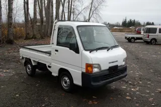 2000 Subaru Sambar EFI 4WD, 2Hi-4Hi, EL Gear, PS, AC, Airbag, 5MT — Polar White Kei Trucks, photo 7 of 9