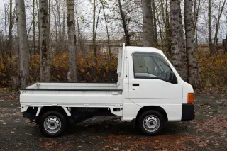 2000 Subaru Sambar EFI 4WD, 2Hi-4Hi, EL Gear, PS, AC, Airbag, 5MT — Polar White Kei Trucks, photo 6 of 9