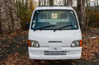 2000 Subaru Sambar EFI Supercharged 4WD, 2Hi-4Hi, PS, AC, Airbag, 5MT — Polar White Kei Trucks, photo 1 of 9