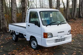 2000 Subaru Sambar EFI Supercharged 4WD, 2Hi-4Hi, PS, AC, Airbag, 5MT — Polar White Kei Trucks, photo 8 of 9