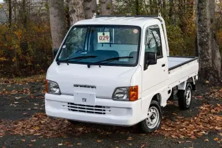 2000 Subaru Sambar EFI Supercharged 4WD, 2Hi-4Hi, PS, AC, Airbag, 5MT — Polar White Kei Trucks, photo 2 of 9