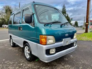2000 Subaru Sambar EFI Dias Supercharged 4WD, PS, PW, PL, ABS, Auto — Lapis Pearl (Teal Color) Kei Vans, photo 1 of 9