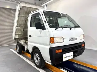 White 1997 Suzuki Carry Dump 4WD kei truck for sale, stock KTD-0718 (photo 1)