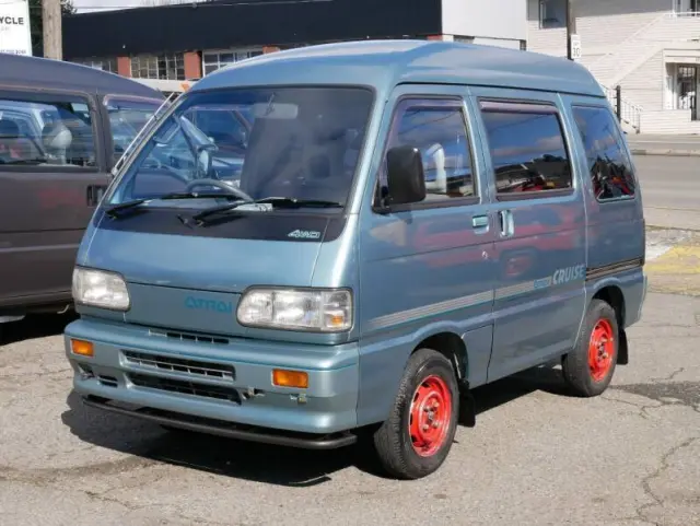 Turquoise 1992 Daihatsu Atrai Cruise Van kei van for sale, stock KTD-0031