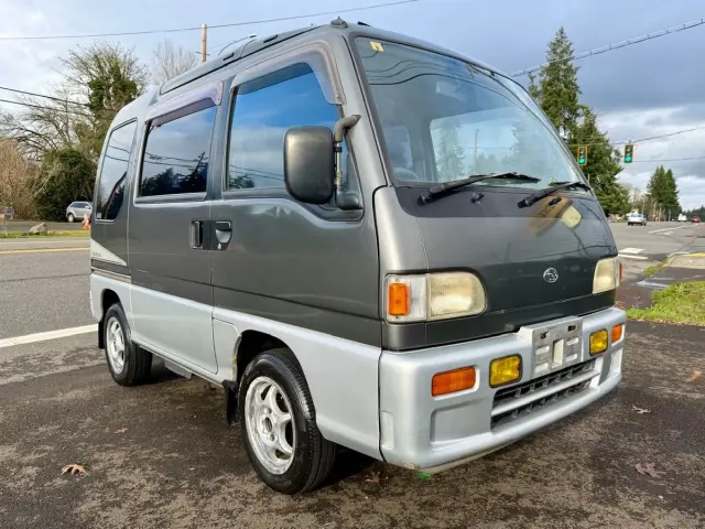 1995 Subaru Sambar EFI Dias Supercharged Glass Roof 4WD PW PS AC 5MT kei van for sale, stock KTD-0452