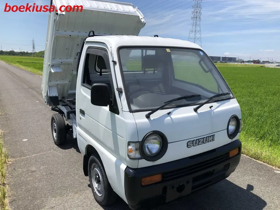 1994 Suzuki Carry Mini Dump Truck - Boeki USA — White 4WD Mini Dump Trucks, photo 1 of 11