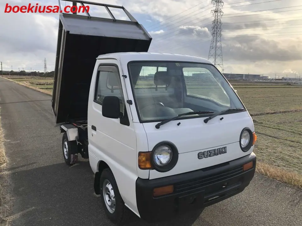 1995 Suzuki Carry Mini Dump Truck - Boeki USA — White 4WD Mini Dump Trucks, photo 1 of 11