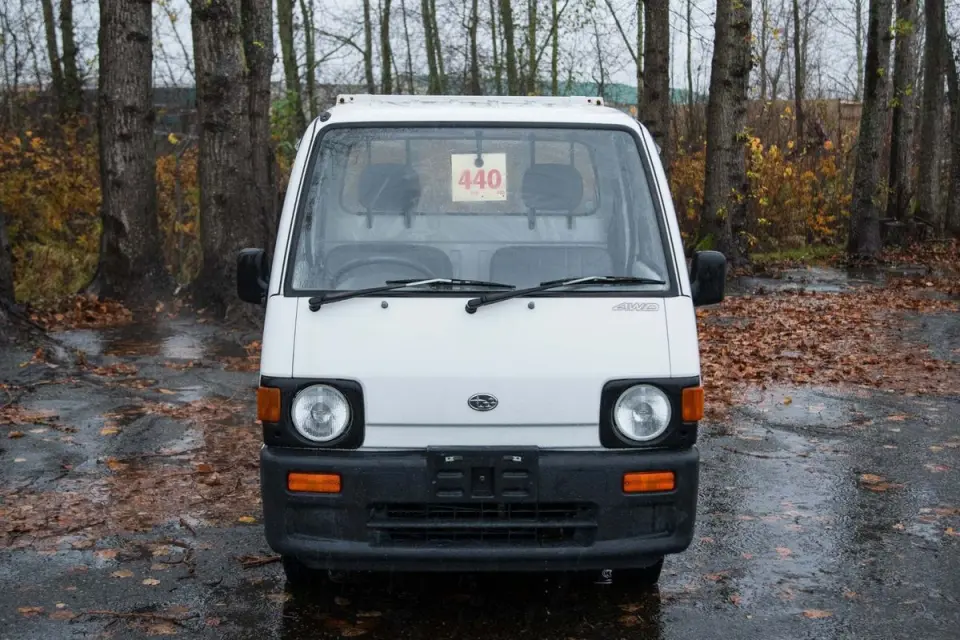 1991 Subaru Sambar 4WD, 2Hi-4Hi, EL Gear, 5MT — Polar White Kei Trucks, photo 1 of 9