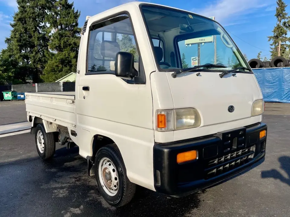 1995 Subaru Sambar Special 4WD, 2Hi-4Hi, EL Gear, 5MT — White Kei Trucks, photo 1 of 9