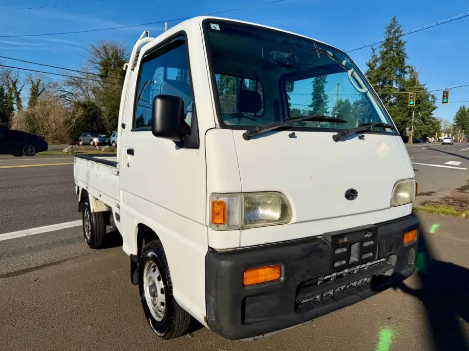1996 Subaru Sambar Supercharged 4WD, 2Hi-4Hi, AC, 5MT, Diff Lock — Polar White Kei Trucks, photo 1 of 9